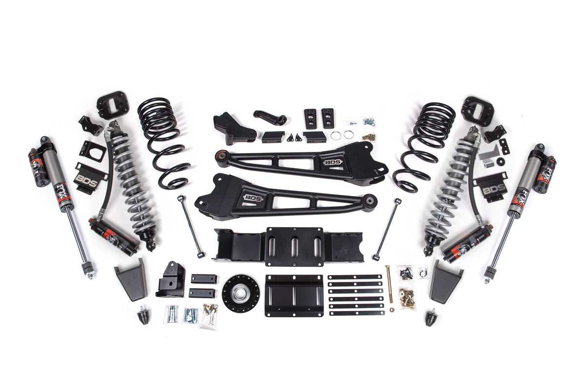 BDS 2025 Fits RAM 2500 4WD Diesel 4" Radius Arm Suspension Lift Kit W/ Indexing Ring, 2.5" Rear Lift, Coil Spring FOX 2.5 Pes Shocks 2137FPE