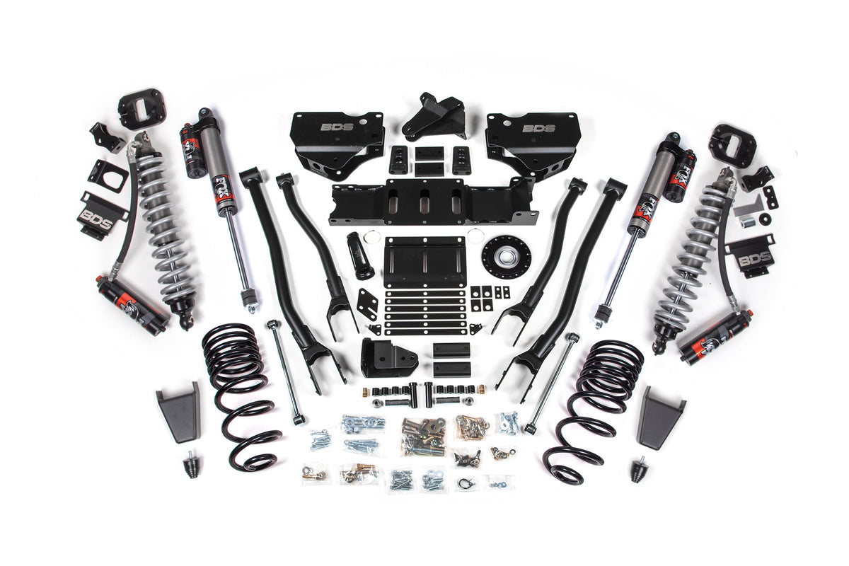 BDS 2025 Fits RAM 2500 4WD Diesel 4" 4-Link Suspension Lift Kit W/ Indexing Ring, 2.5" Rear Lift, Coil Spring FOX 2.5 Pes Shocks 2138FPE
