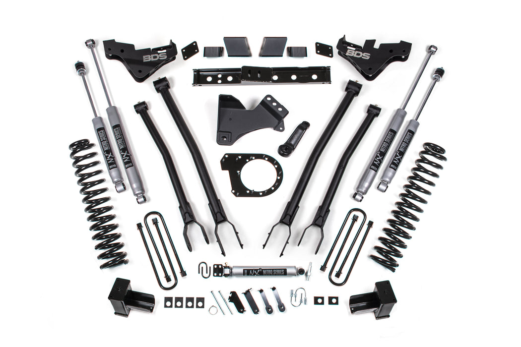 2023-2025 Ford F350 Super Duty 4wd 7" 4-Link Suspension Lift Kit, 4" Rear, Block, Diesel, DRW - Fox 2.5 PES Shocks