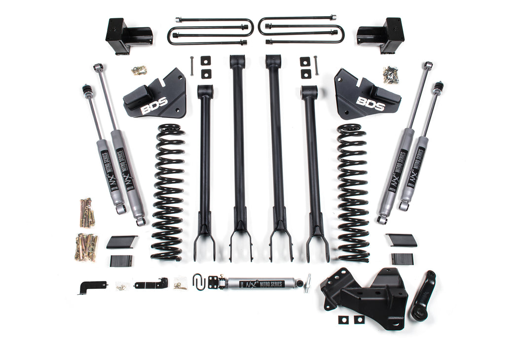 BDS 4 Inch Lift Kit w/ 4-Link Fits Ford F350 Super Duty DRW (20-22) 4WD Gas