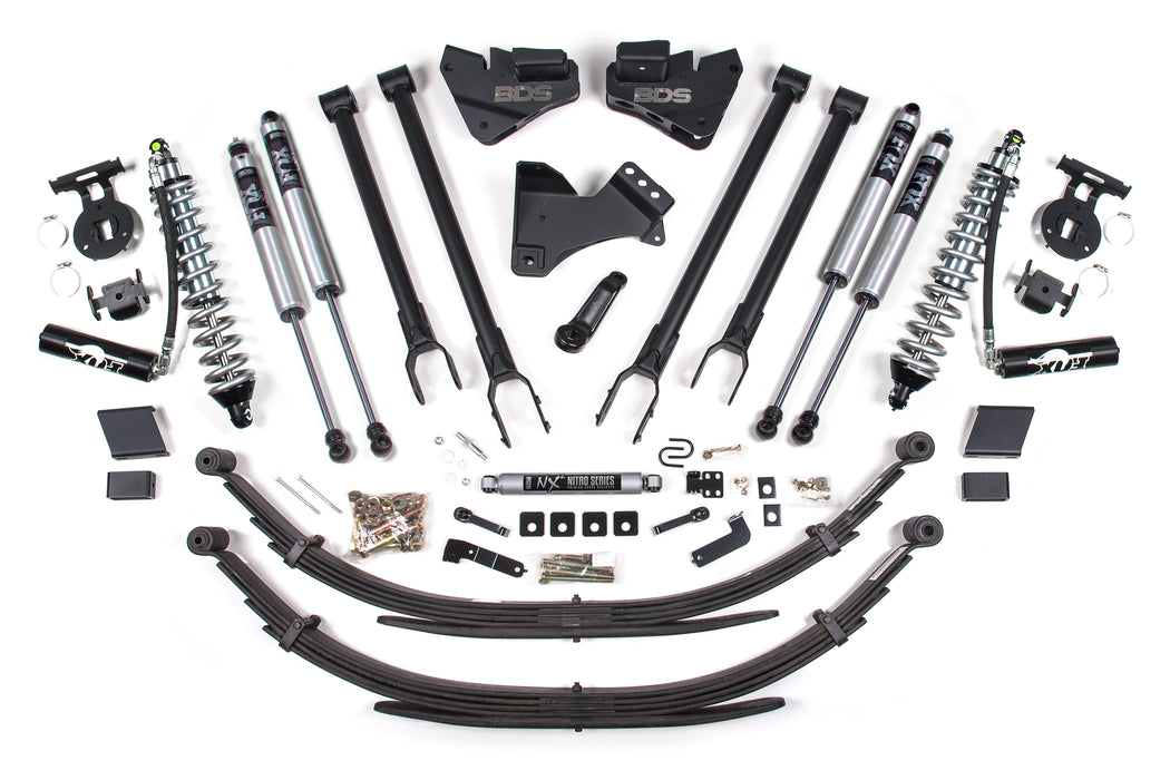 BDS 17-19 Ford F250/F350 4" 4 Link Suspension System Coilover Kit w/Replacement Rear Leaf Springs - DSL BDSS_BDS1555F