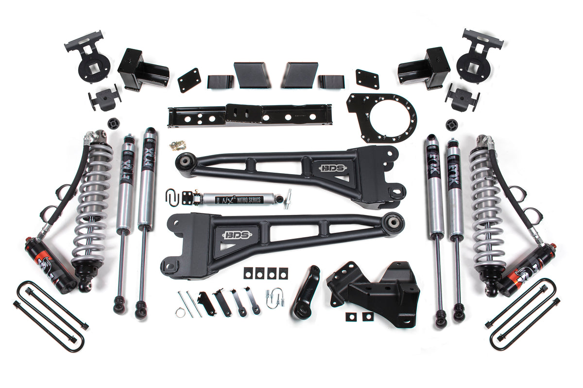 BDS 6 Inch Lift Kit W/ Radius Arm 2.5 Performance Elite Coil-over Conversion, Fits Ford F350 Super Duty DRW 20-22 4WD Diesel 1573FPE