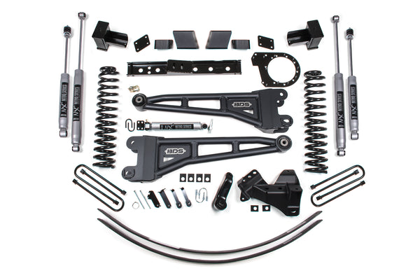 BDS 6 Inch Lift Kit W/ Radius Arm, Fits Ford F250/F350 Super Duty 17-19 4WD Diesel 1580FS