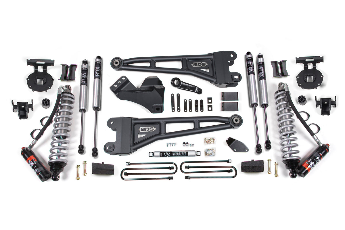 BDS 4 Inch Lift Kit W/ Radius Arm 2.5 Performance Elite Coil-over Conversion, Fits Ford F250/F350 Super Duty 05-07 4WD Diesel 1933FPE