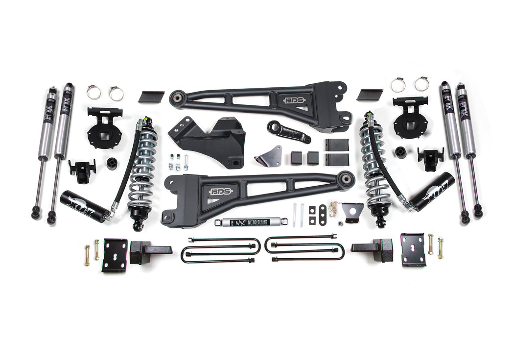 BDS 2008-2010 Ford F250/F350 4wd 6" Radius Arm Suspension Lift Kit, 3" Rear Lift, Block, Diesel, w/ overload - Fox 2.5 FRS C/O Non-DSC Front, 2.0 IFP PS Rear BDSS_BDS1954F