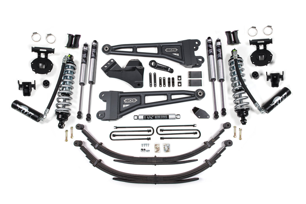 BDS 2005-2007 Ford F250/F350 4wd 6" Radius Arm Suspension Lift Kit, 6" Rear Lift, Spring, Diesel - Fox 2.5 FRS C/O Non-DSC Front, Fox 2.0 IFP PS Rear BDSS_BDS1947F