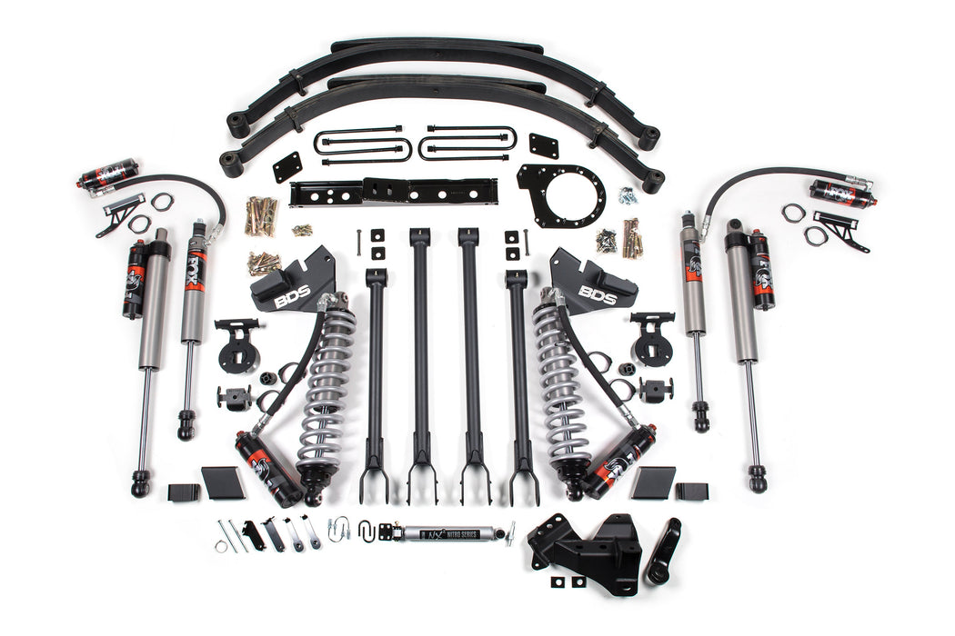 BDS BDS1986FPE 7 Inch Lift Kit w/ 4-Link -FOX 2.5 Performance Elite Coil-Over Conversion Ford F250/F350 Super Duty (20-22) 4WD Diesel