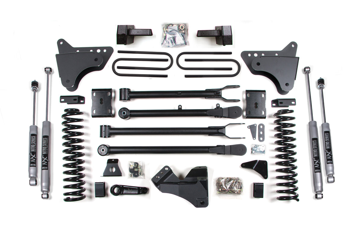 BDS 4 Inch Lift Kit W/ 4-Link, Fits Ford F250/F350 Super Duty 11-16 4WD Gas 580H