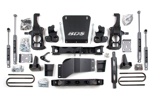 BDS 2011-2019 Fits GM 2500HD/3500HD 4wd/2wd 6.5" Suspension Lift Kit, 5" Rear Lift W/o Top Overload, Block FOX 2.5 Pes Shocks 196FPE