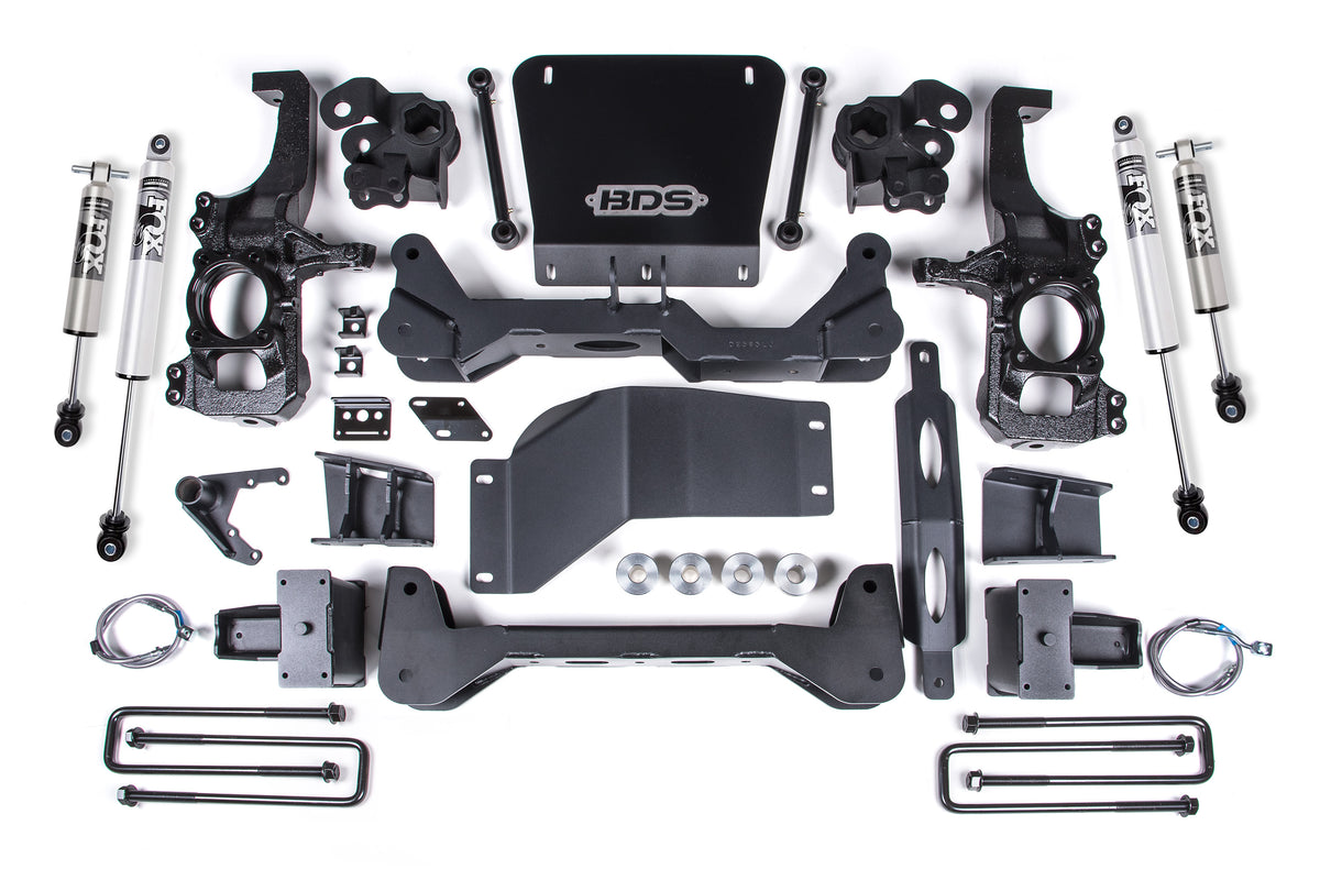 BDS 2020-2025 Fits Chevrolet Silverado/gmc Sierra 2500HD/3500HD 4wd, 6.5" Suspension Lift System, 6" Rear Lift, Block, W/o Overload - FOX 2.5 Ps Hto Shocks Front/rear 753FPP