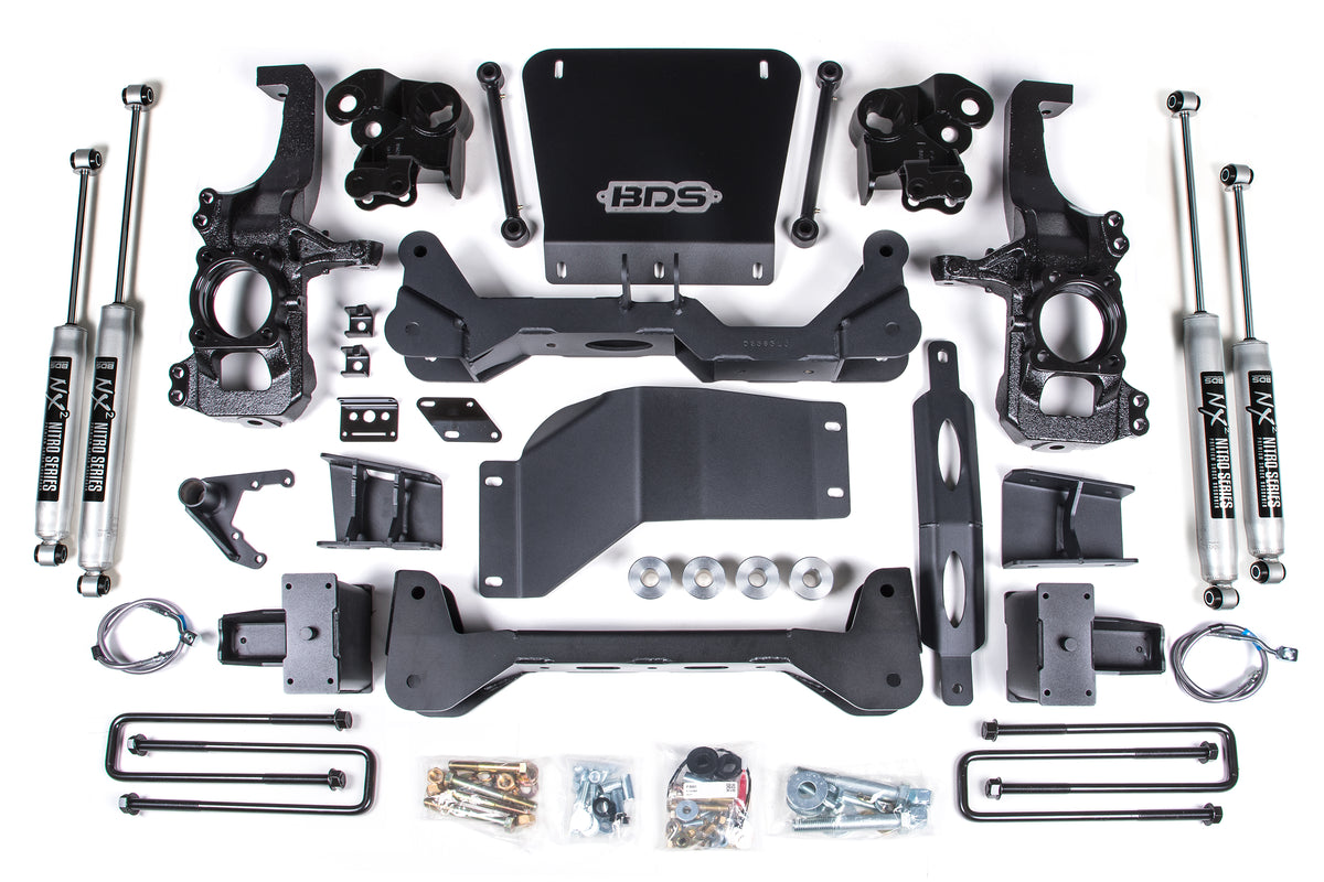 BDS 2020-2025 Fits Chevrolet Silverado/gmc Sierra 2500HD/3500HD 4wd, 5" Ntbd Suspension Lift System W/ Overloads, 4.5" Rear Lift, Block, W/ Overload - NX2 Nitro Shocks Front/rear 767H
