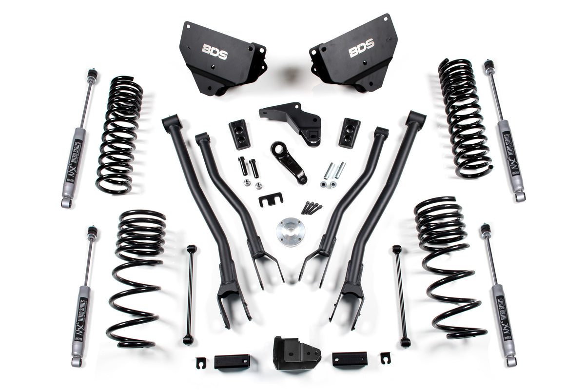 BDS 4 Inch Lift Kit W/ 4-Link Fits RAM 2500 14-18 4WD Gas 1611FPE