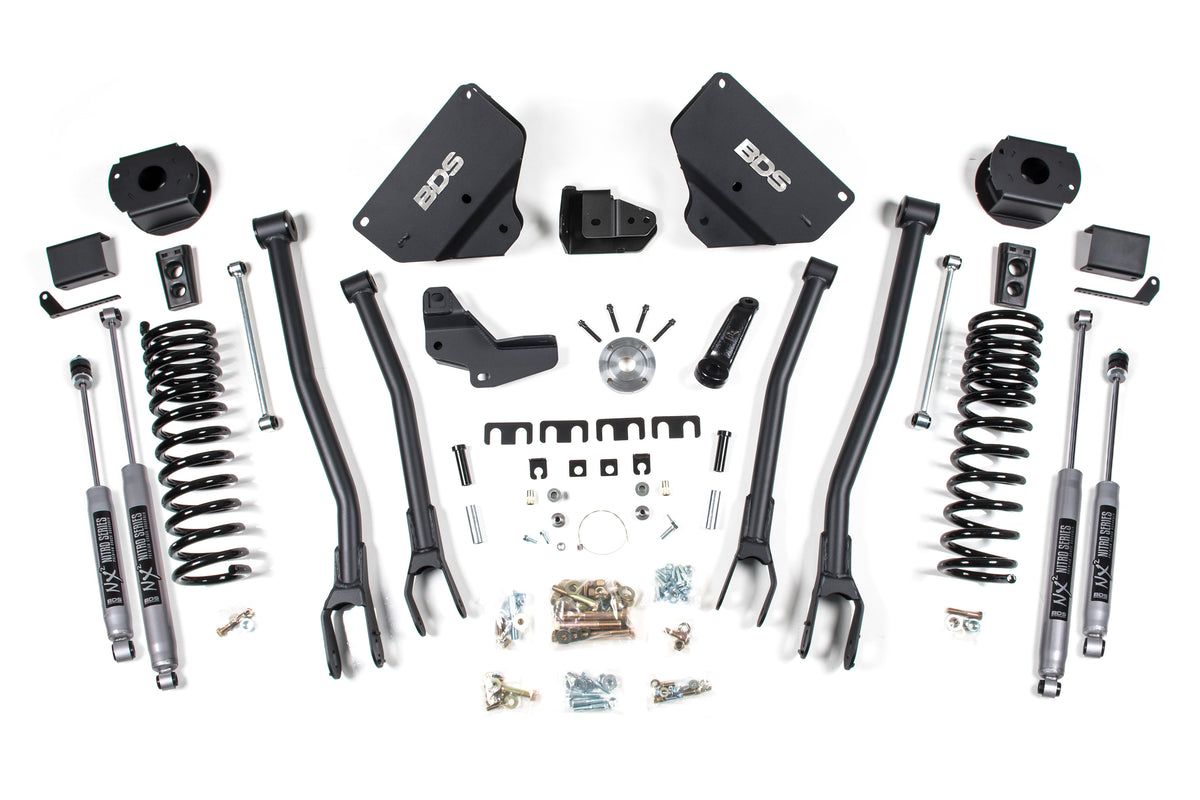 BDS 4 Inch Lift Kit W/ 4-Link Fits RAM 2500 W/ Rear Air Ride 14-18 4WD Gas 1634H