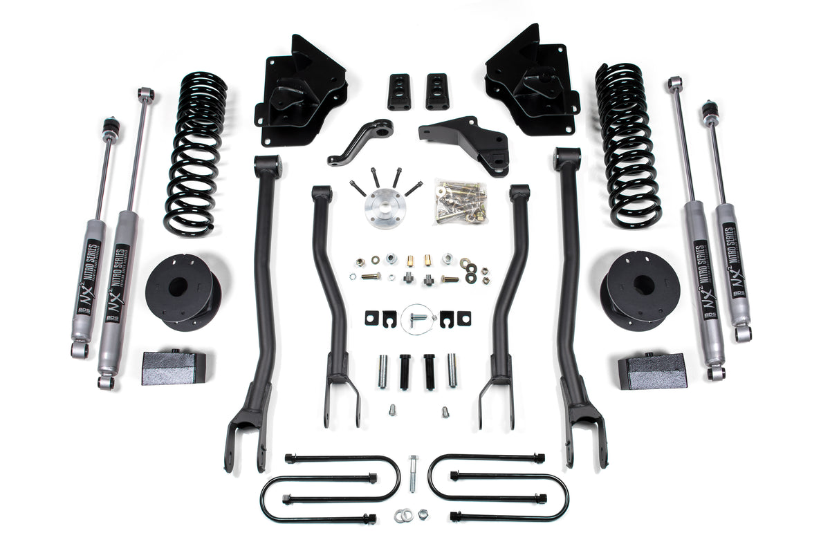 BDS 4 Inch Lift Kit W/ 4-Link Fits RAM 3500 W/ Rear Air Ride 13-18 4WD Gas 1646H