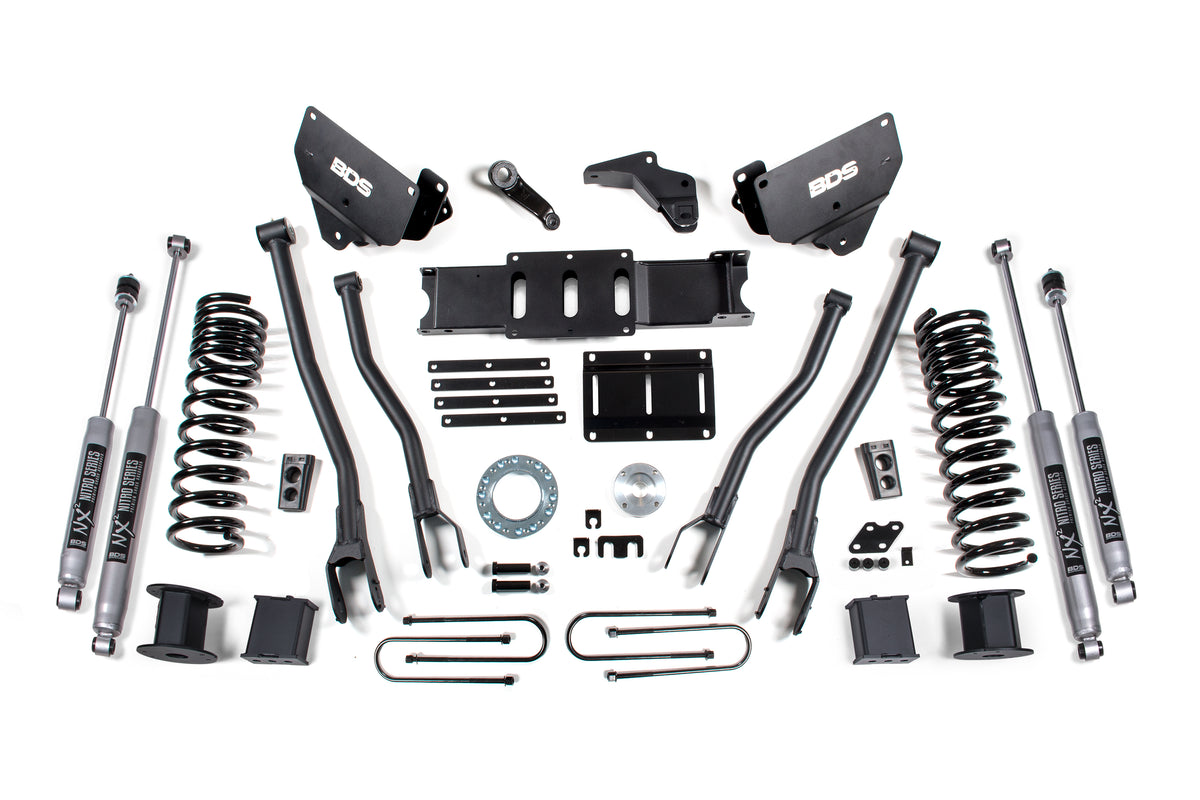 BDS 6 Inch Lift Kit W/ 4-Link Fits RAM 3500 W/ Rear Air Ride 13-18 4WD Diesel 1648H