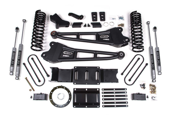 BDS 4 Inch Lift Kit W/ Radius Arm 2 Inch Rear Block Fits RAM 3500 19-24 4WD Diesel 1707H