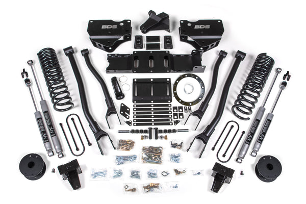 BDS 6 Inch Lift Kit W/ 4-Link Fits RAM 3500 W/ Rear Air Ride 19-24 4WD Diesel 1733FS