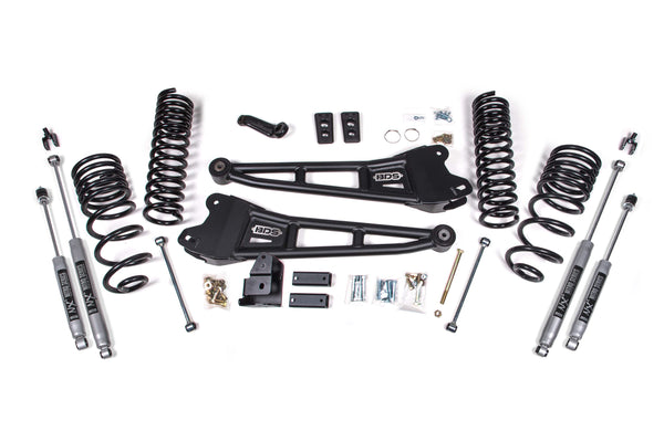 BDS 4 Inch Lift Kit W/ Radius Arm Fits RAM 2500 14-18 4WD Gas 1763FPE