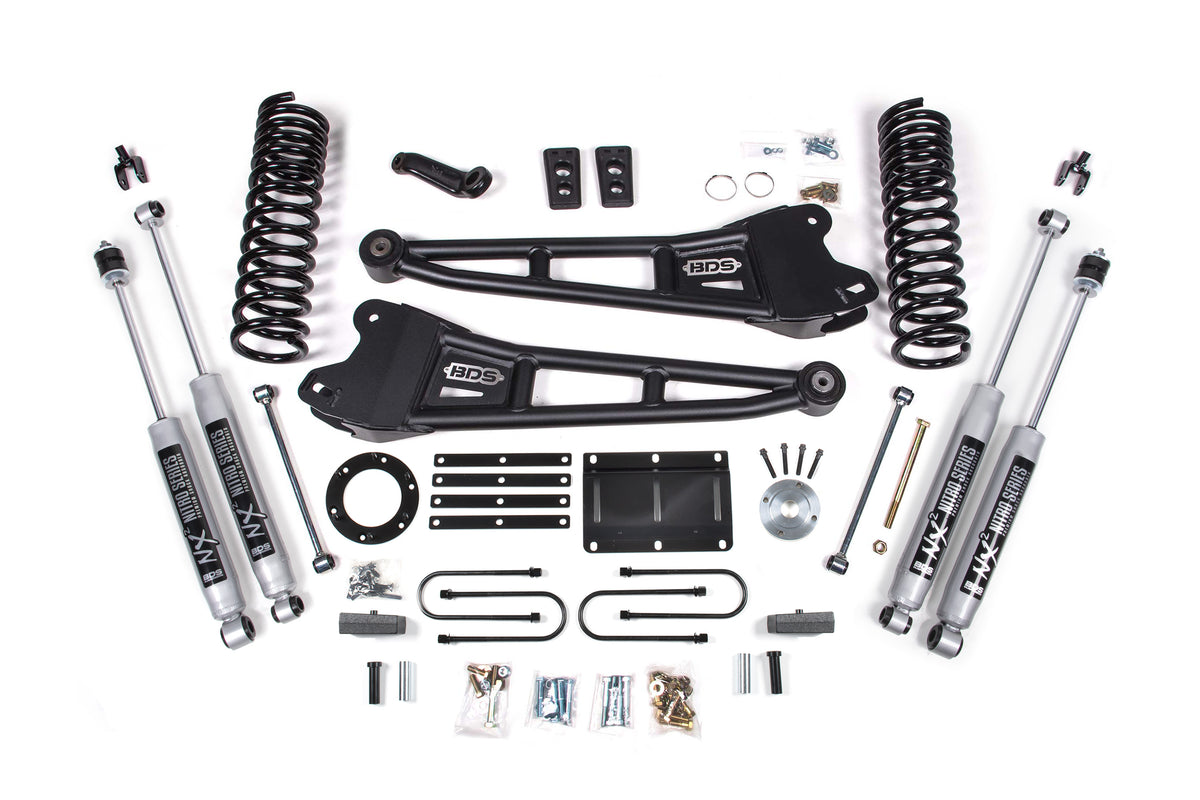 BDS 6 Inch Lift Kit W/ Radius Arm Fits RAM 3500 13-18 4WD Diesel 2104H