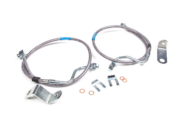 BDS Front Brake Line Set Stainless Steel, Fits 6-8 Inch Lift Ford F250/F350 Super Duty 05-07 4WD 103001