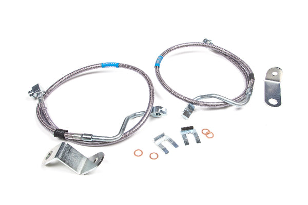 BDS Front Brake Line Set Stainless Steel, Fits 6-8 Inch Lift Ford F250/F350 Super Duty 05-07 4WD 103001