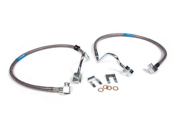 BDS Front Brake Line Set Stainless Steel, Fits 6-8 Inch Lift Fits Ford F150 04-08 4WD 103002