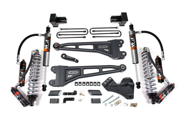BDS 4 Inch Lift Kit W/ Radius Arms Fox 2.5 Coilover Conversion - Performance Elite Ford F450 Super Duty 20-22 4WD 1224PES