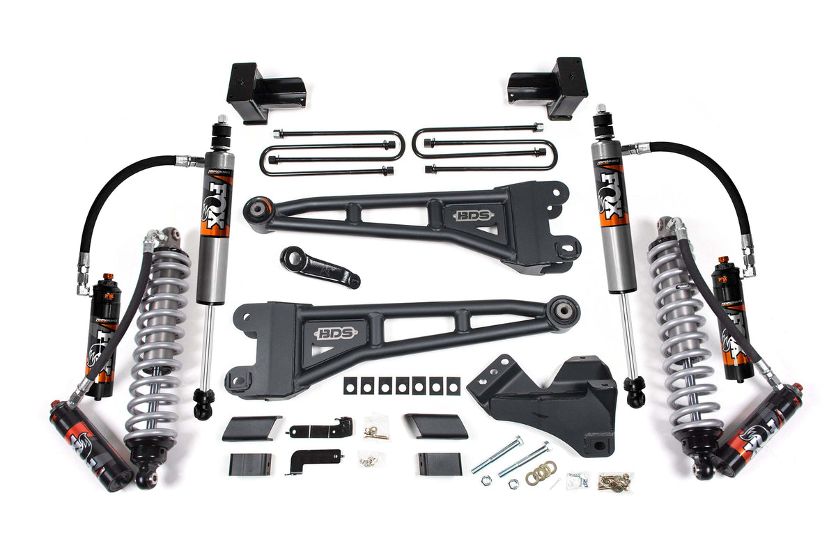 BDS 4 Inch Lift Kit W/ Radius Arms FOX 2.5 Coilover Conversion - Performance Elite Fits Ford F450 Super Duty 23-25 4WD 1226PES