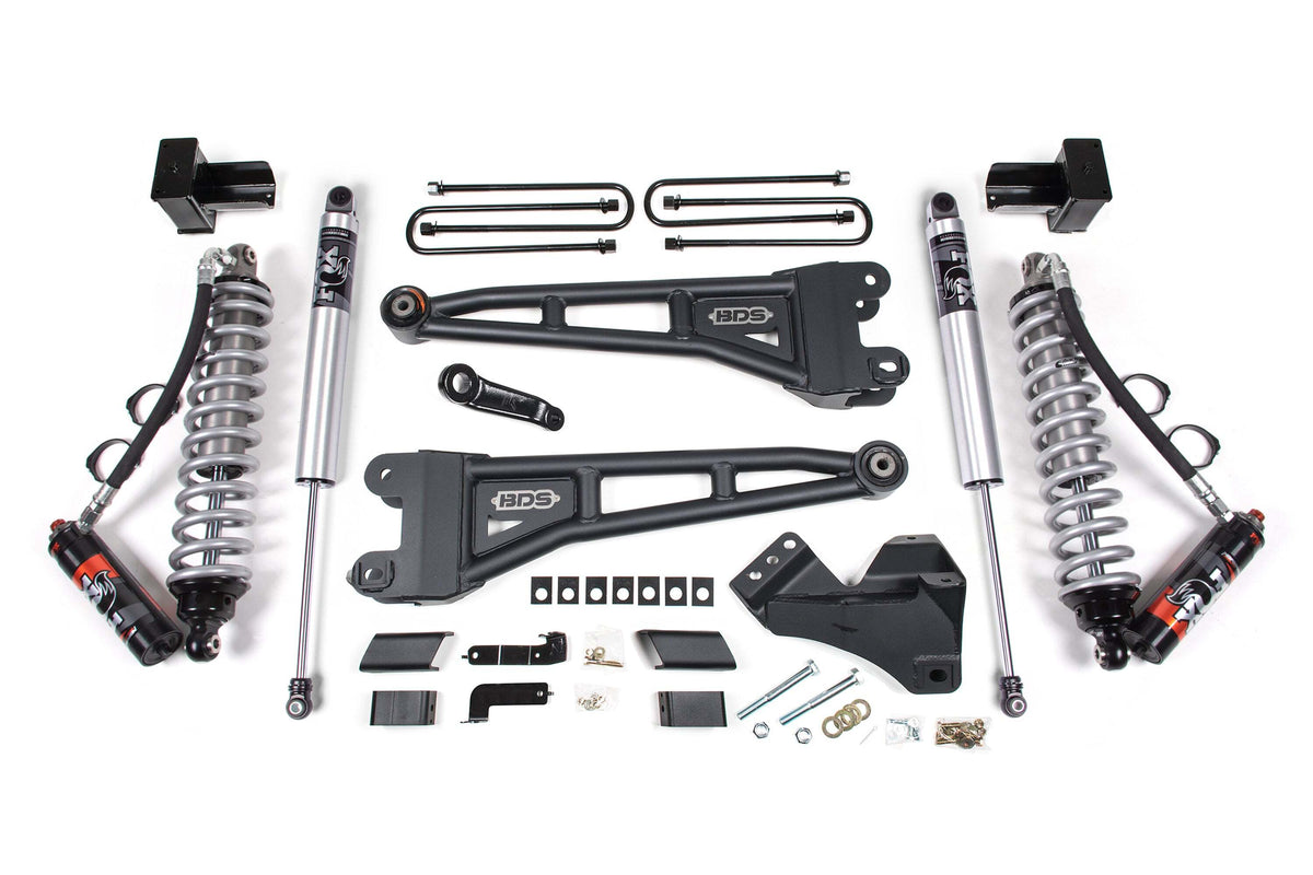 BDS 4 Inch Lift Kit W/ Radius Arms FOX 2.5 Coilover Conversion - Performance Elite Fits Ford F450 Super Duty 23-25 4WD 1226PPS