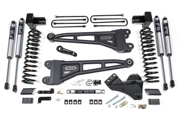 BDS 4 Inch Lift Kit W/ Radius Arm, Fits Ford F250/F350 Super Duty 17-19 4WD Diesel 1520FS