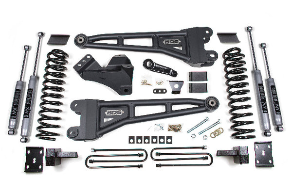 BDS 4 Inch Lift Kit W/ Radius Arm, Fits Ford F250/F350 Super Duty 11-16 4WD Diesel 1596H