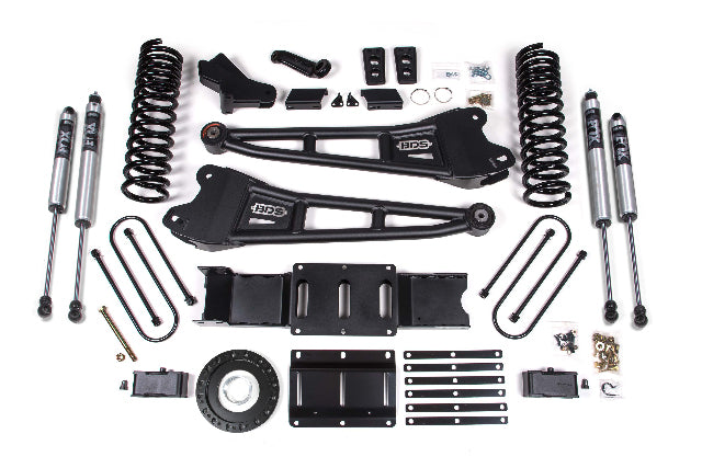 BDS 4 Inch Lift Kit w/ Radius Arm 3 Inch Rear Block Ram 3500 (19-24) 4WD Diesel