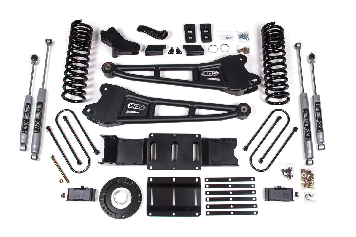 BDS 4 Inch Lift Kit W/ Radius Arm 2 Inch Rear Block RAM 3500 19-24 4WD Diesel 1705FS