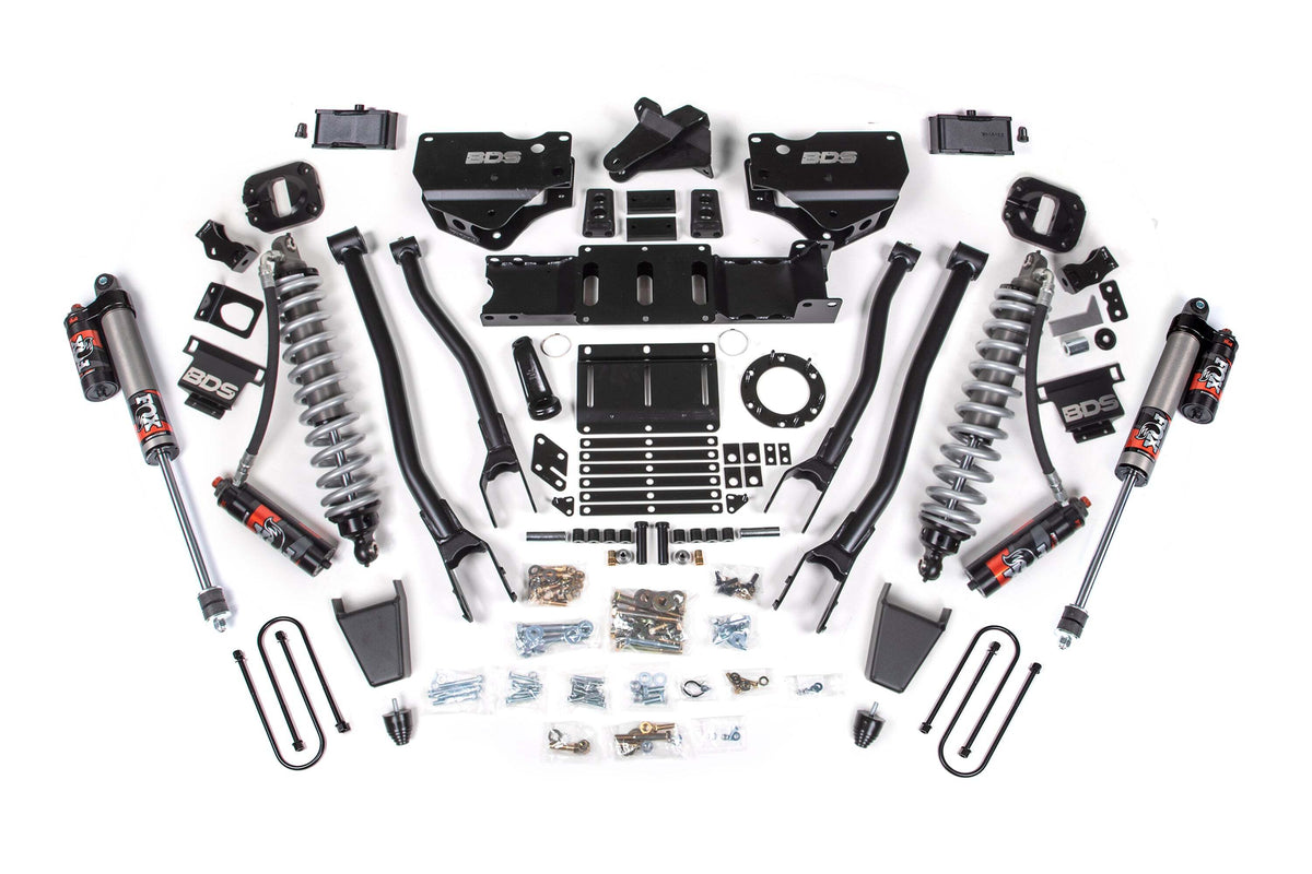 BDS 4 Inch Lift Kit W/ 4-Link FOX 2.5 Coil-over Conversion - Performance Elite Fits RAM 3500 19-24 4WD Diesel 1670PES