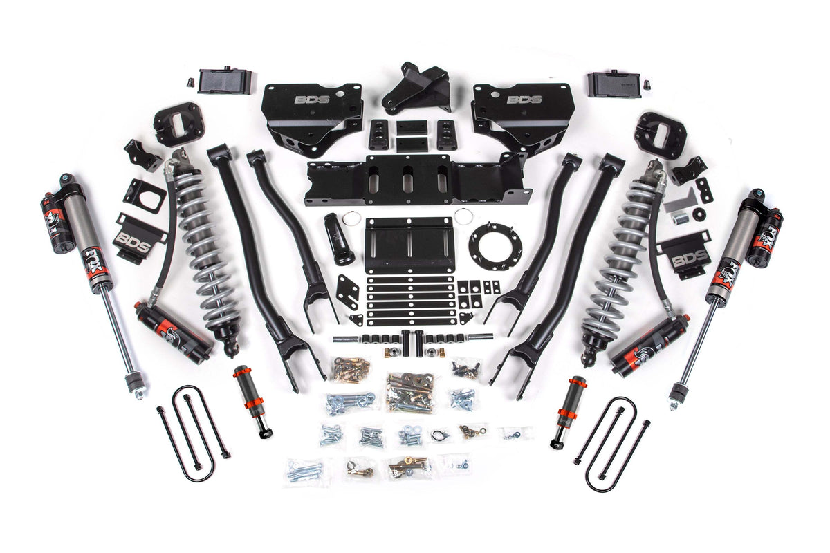 BDS 4 Inch Lift Kit W/ 4-Link FOX 2.5 Coil-over Conversion - Performance Elite Fits RAM 3500 19-24 4WD Diesel 1671PESB