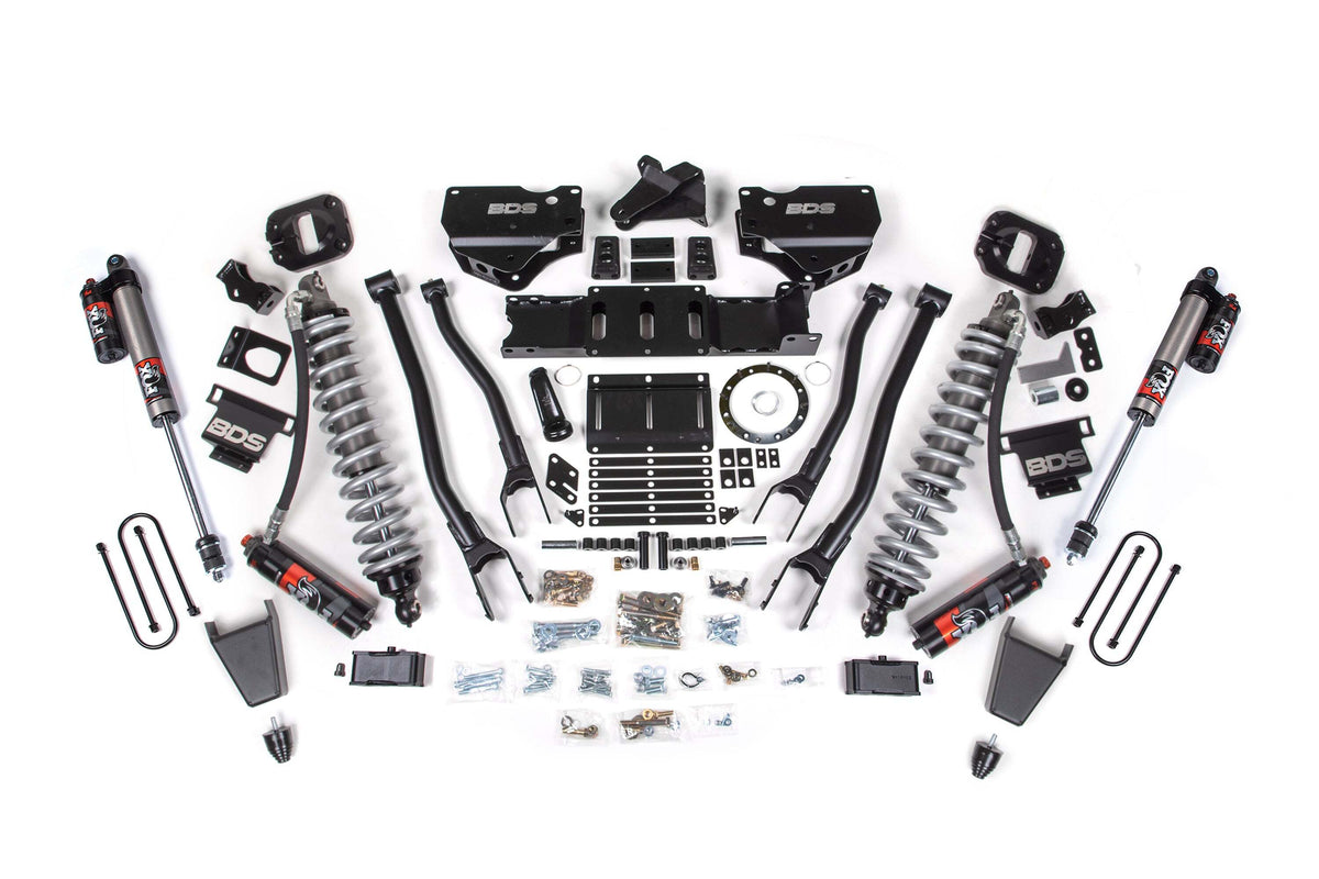 BDS 4 Inch Lift Kit W/ 4-Link FOX 2.5 Coil-over Conversion - Performance Elite Fits RAM 3500 19-24 4WD Diesel 1672PES