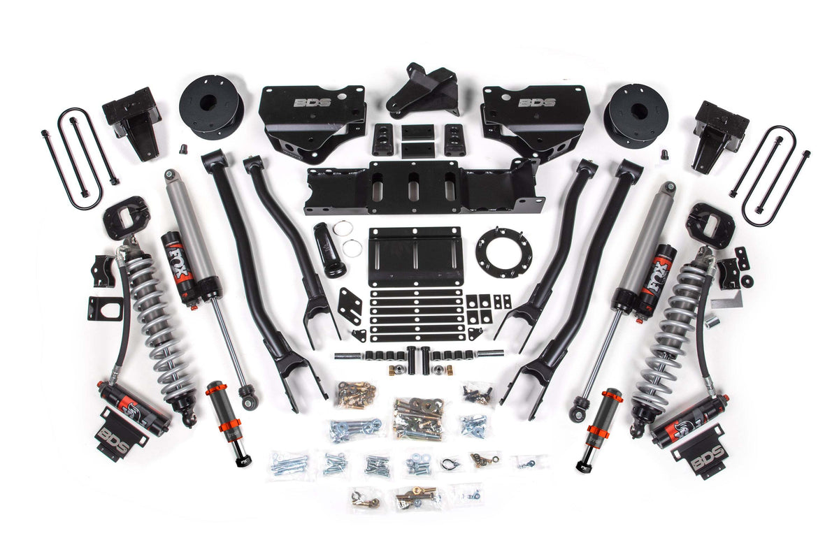 BDS 6 Inch Lift Kit W/ 4-Link FOX 2.5 Coil-over Conversion - Performance Elite Fits RAM 3500 19-24 4WD Diesel 1690PESB