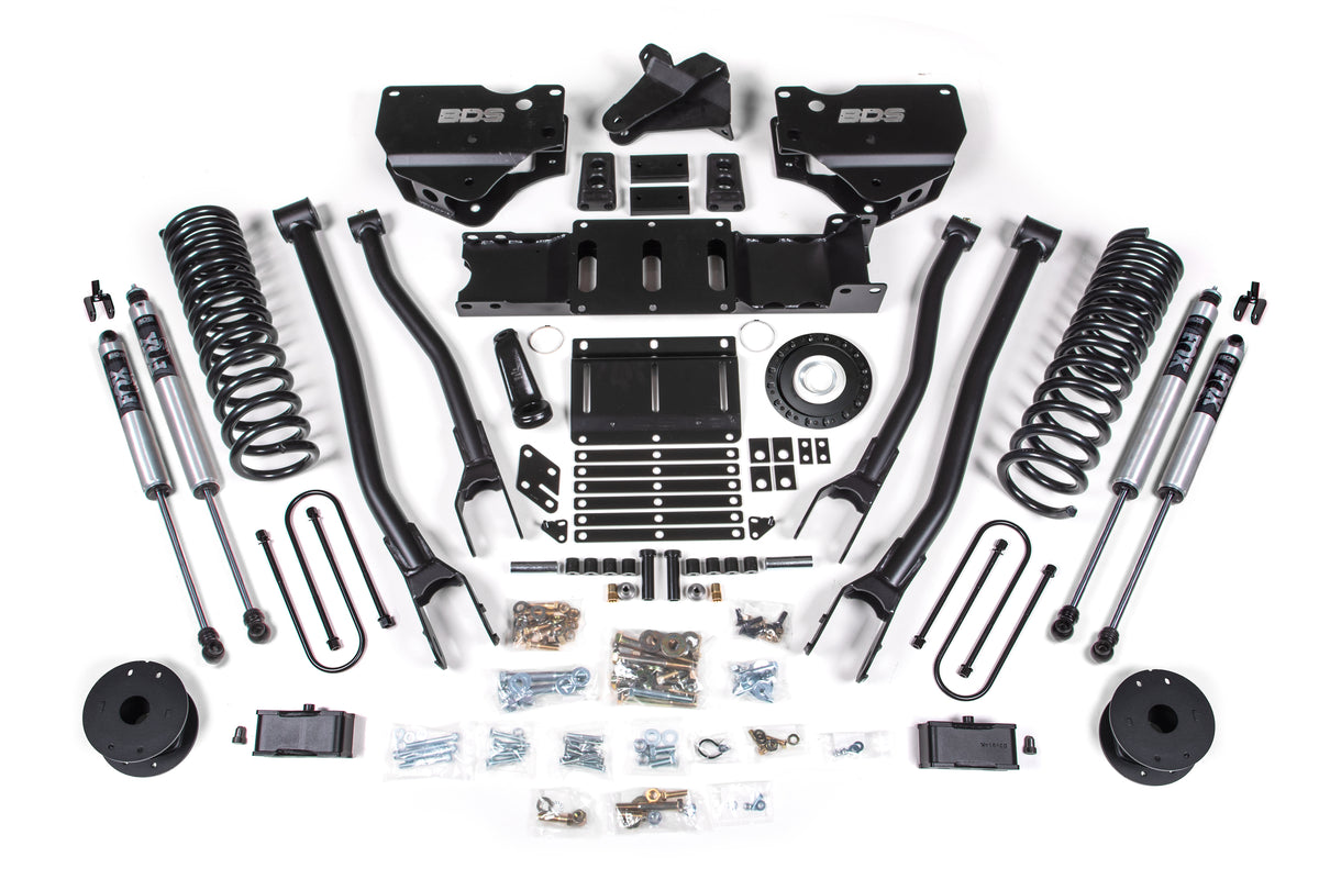BDS 2019-2024 Fits RAM 3500 4" 4-Link Diesel - 3" Rear Block W/ Air Bag - 8 Bolt T-case - FOX Shocks 1721FS