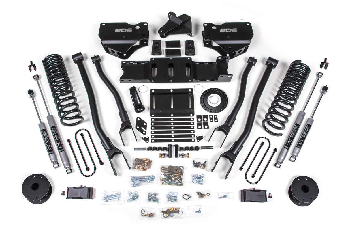 BDS 2019-2024 Fits RAM 3500 4" 4-Link Diesel - 3" Rear Block W/ Air Bag - 8 Bolt T-case - NX2 Shocks 1721H