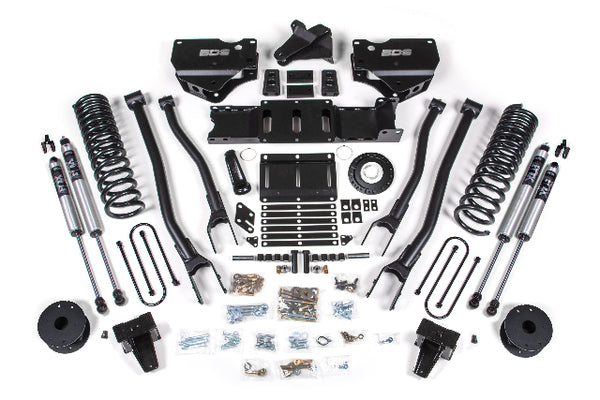 BDS 6 Inch Lift Kit W/ 4-Link RAM 3500 W/ Rear Air Ride 19-24 4WD Diesel 1733FS
