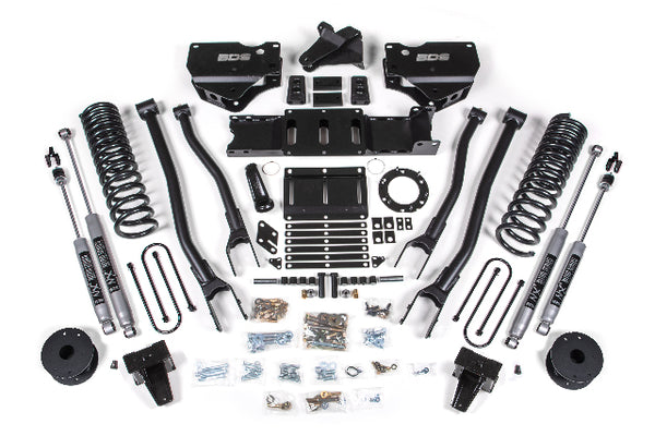 BDS 6 Inch Lift Kit W/ 4-Link RAM 3500 W/ Rear Air Ride 19-24 4WD Diesel 1732H
