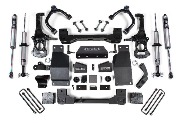 BDS 2019-2024 Fits Chevy/gmc 1500 Diesel/2.7T 4WD 6" Suspension System, 5" Rear, Block, - FOX 2.0 Ifp Ps Snap Ring Strut, FOX 2.0 Ifp Ps Rear 1803FSR