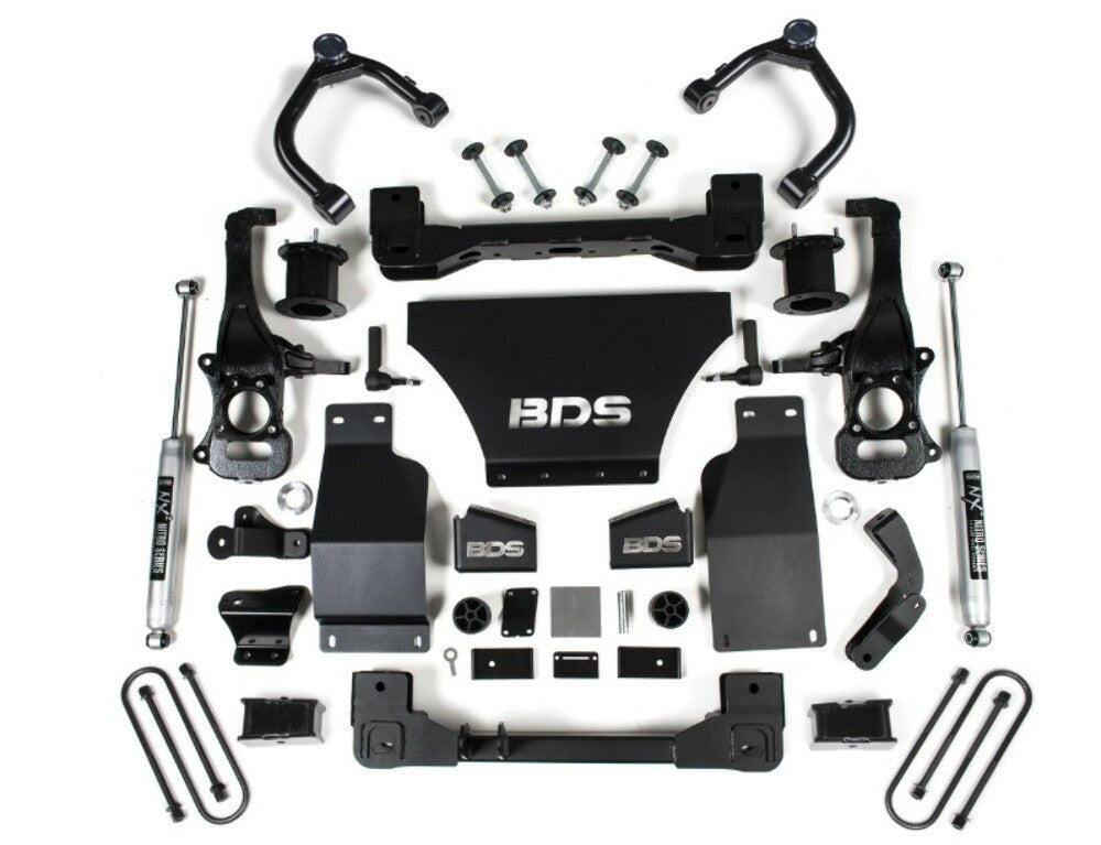 BDS 2025 Chevy/gmc 1500 4WD 4" Suspension Lift Kit, V8 Gas, 3" Rear, Block - Spacer Front, NX2 Rear 1851H