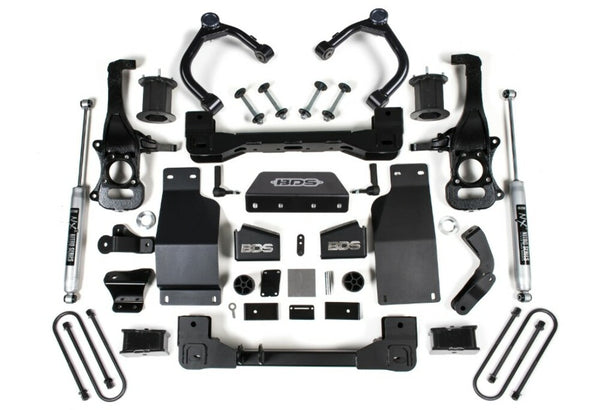BDS 2025 Chevy/gmc 1500 4WD 4" Suspension Lift Kit, 3.0 Diesel / 2.7 Gas, 3" Rear, Block - Spacer Front, NX2 Rear 1853H
