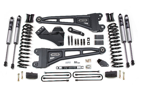 BDS 4 Inch Lift Kit W/ Radius Arm, Fits Ford F250/F350 Super Duty 05-07 4WD Gas 1935FS