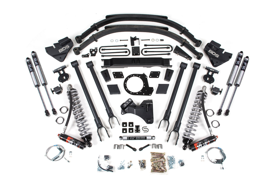 BDS BDS1959FPE 9" Inch Lift Kit w/ 4-Link -FOX 2.5 Performance Elite Coil-Over Conversion - Ford F250/F350 Super Duty (20-22) 4WD - Diesel