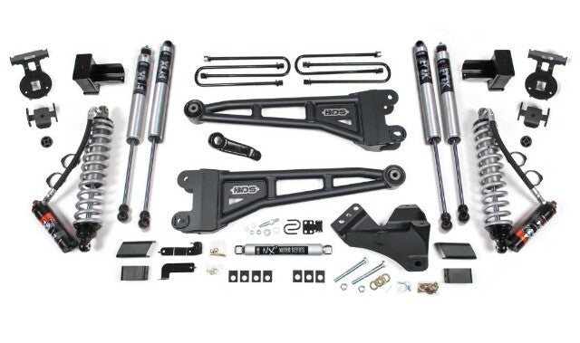BDS 2017-2019 Fits Ford F350 4WD Dually 4" Radius Arm Suspension Lift Kit, 3" Rear, Block, Diesel - FOX 2.5 Pes C/o Front, FOX 2.5 Pes Aux Front, FOX 2.5 Pes Rear 1976FPE