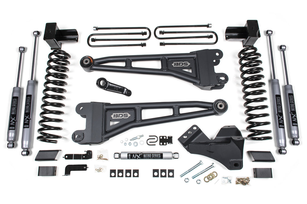 BDS BDS1997FPE 4 Inch Lift Kit w/ 4-Link Ford F350 Super Duty DRW (20-22) 4WD Gas