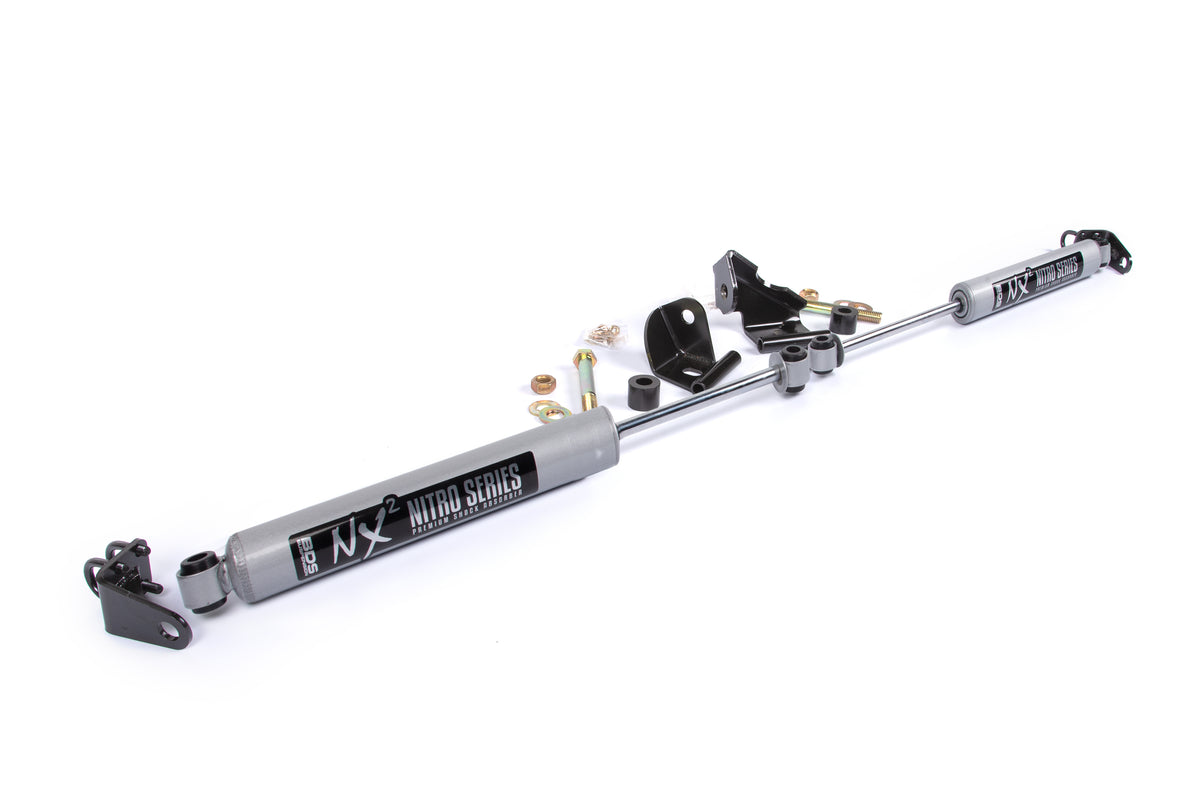 BDS Dual Steering Stabilizer Kit W/ NX2 Shocks, Fits Ford F150 04-08 4WD With Strut Spacers 2019DH