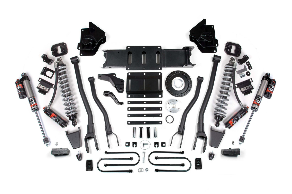 BDS 4 Inch Lift Kit W/ 4-Link FOX 2.5 Coil-over Conversion - Performance Elite Fits RAM 3500 13-18 4WD Diesel 2130PES